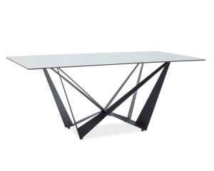 Стол стеклянный Signal Aston II ceramic  серый черный